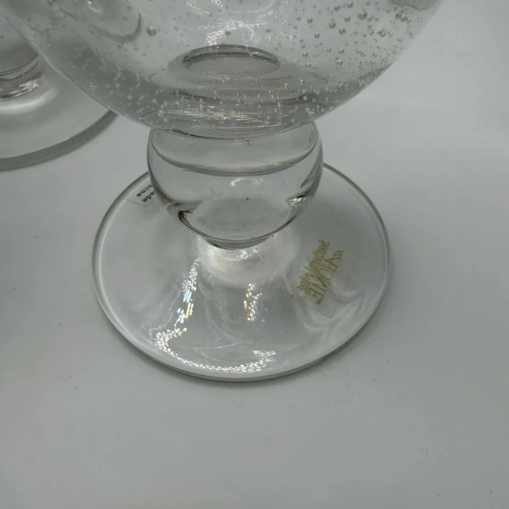 Southern Living Bella Luna Water Goblets/Glasses Bubble Glass 7.25